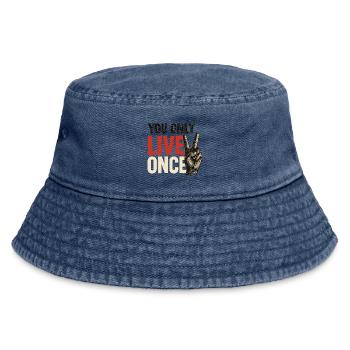 You only live vintage once - Vintage Bucket Hat - vintage denim - Front