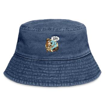 Detective Dog and Missing Toy - Vintage Bucket Hat - vintage denim - Front