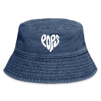 Pops – Kleines Herz (Benutzerdefinierte Farbe) - Vintage Bucket Hat - Vintage Denim - Vorne