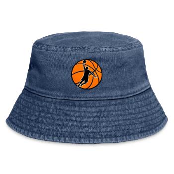 Basketball Power Dunk - Vintage Bucket Hat - vintage denim - Front