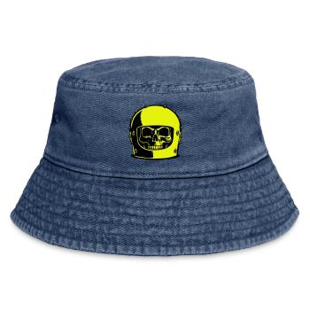 Skull Helm Popart - Vintage Bucket Hat - Vintage Denim - Vorne