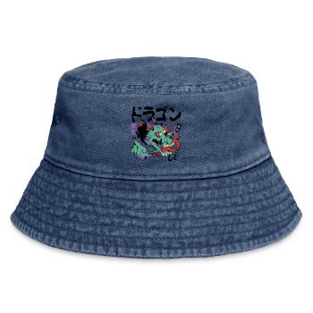 Strahlender kosmischer Drache - Vintage Bucket Hat - Vintage Denim - Vorne