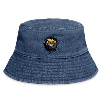 Owl Night Owl Splatter - Vintage Bucket Hat - vintage denim - Front
