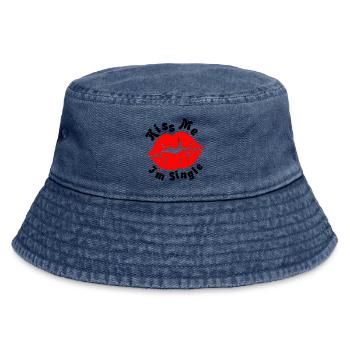 Kiss_Me - Vintage Bucket Hat - vintage denim - Front