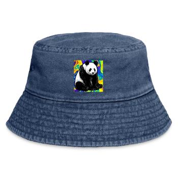 Panda - Vintage Bucket Hat - Vintage Denim - Vorne