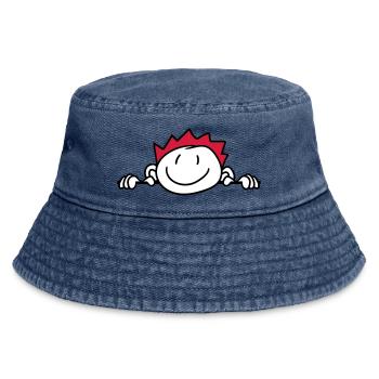 verstecken wand mauer gesicht kopf kind gemalt kri - Vintage Bucket Hat - Vintage Denim - Vorne