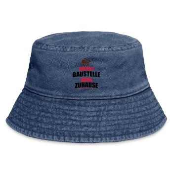 Building site - Vintage Bucket Hat - vintage denim - Front
