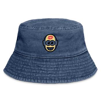 Glatzkopf Mit Kuss Auf Stirn (3C) - Vintage Bucket Hat - Vintage Denim - Vorne