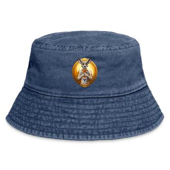 Heart Dog in Medallion - Vintage Bucket Hat - vintage denim - Front