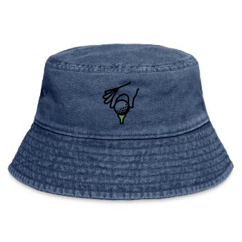 Golfball Abschlag Tee Golfsport Golfclub Golfer - Vintage Bucket Hat - Vintage Denim - Vorne