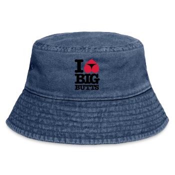 I_love_big_butts - Vintage Bucket Hat - vintage denim - Front