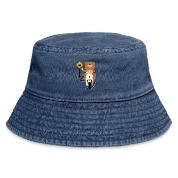 Ours brun cyclomoteur - Bob vintage - vintage bleu jeans - Devant