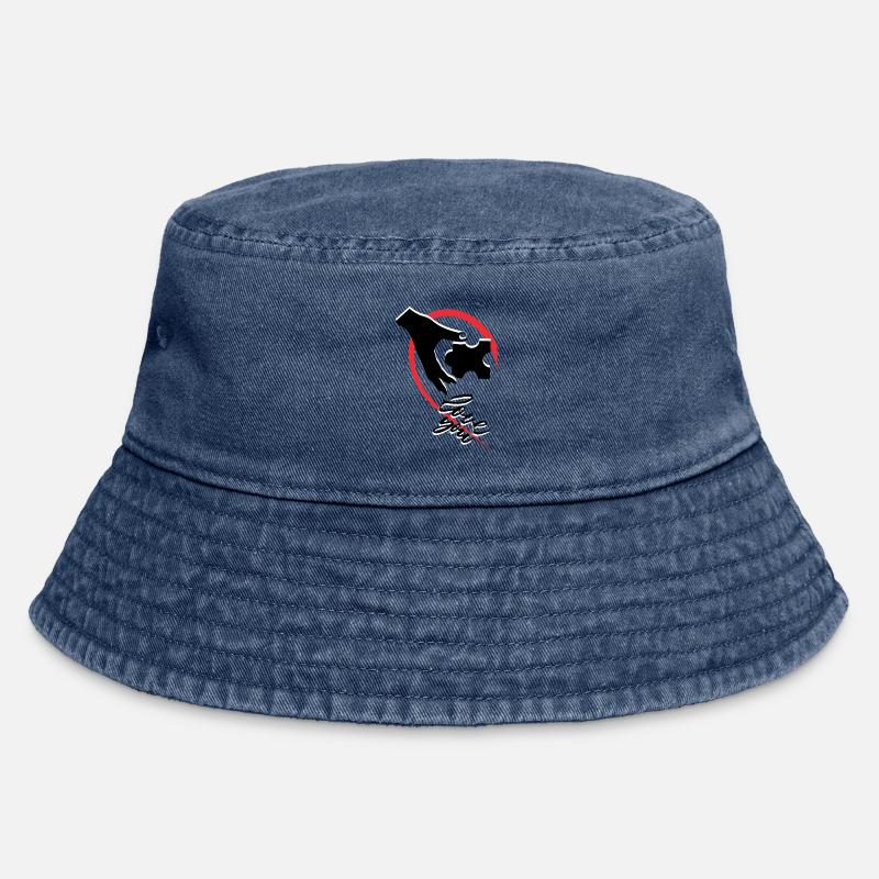 Hand, die ein Puzzle hält, halb ein Herz - Vintage Bucket Hat - Vintage Denim