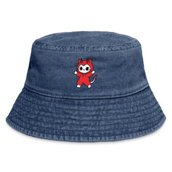 Chat Diable Hoodie Rouge - Bob vintage - vintage bleu jeans - Devant