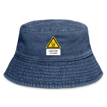 Dog character - Vintage Bucket Hat - vintage denim - Front