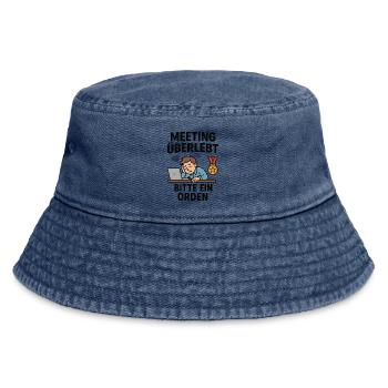 Meeting Überlebt Bitte Orden - Vintage Bucket Hat - Vintage Denim - Vorne