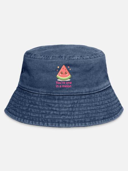 Kawaii Melonen Motiv - Vintage Bucket Hat - Vintage Denim