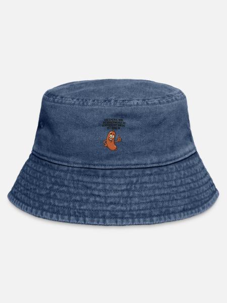 Knackwurst Lustiger Spruch - Vintage Bucket Hat - Vintage Denim