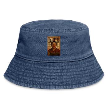 Tibet Justice Protest Artwork - Vintage Bucket Hat - vintage denim - Front