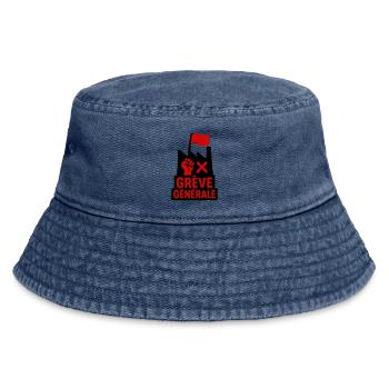 Generalstreik – Gewerkschaft - Vintage Bucket Hat - Vintage Denim - Vorne