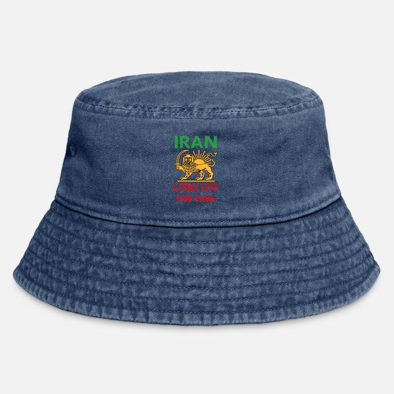 Emblème du Lion d’Iran : Vive le Roi - Bob vintage - vintage bleu jeans