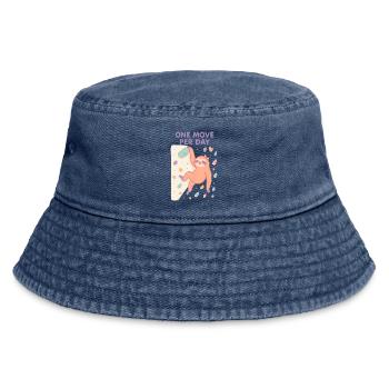 Faultier Bouldern: One Move Per Day Design - Vintage Bucket Hat - Vintage Denim - Vorne
