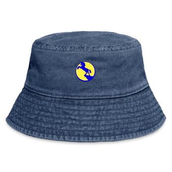Einhorn Klippe Mond Berg Nacht Umriss Silhouette - Vintage Bucket Hat - Vintage Denim - Vorne