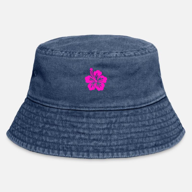 hibiscus - Bob vintage - vintage bleu jeans