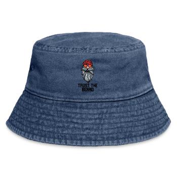 Gesichtsbehaarung Bart Statement Bärtig Vollbart - Vintage Bucket Hat - Vintage Denim - Vorne