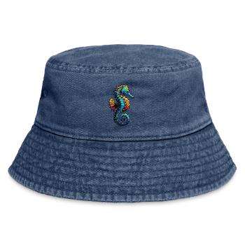 Seepferdchen - Vintage Bucket Hat - Vintage Denim - Vorne