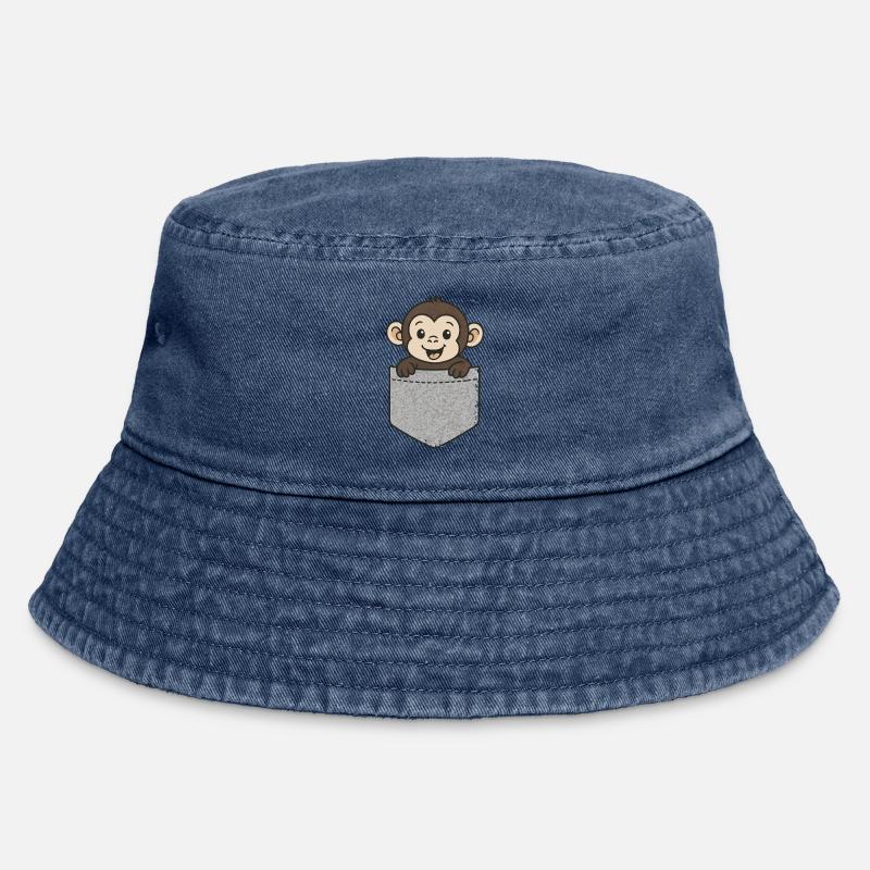 Singe de poche - Bob vintage - vintage bleu jeans