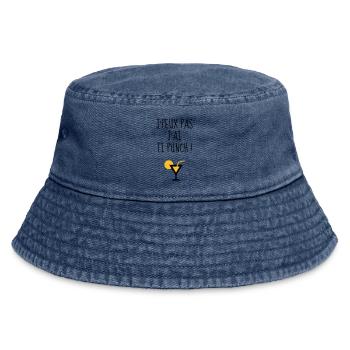 Guadeloupe 971 Guadeloupéen Guadeloupéenne Gwada - Vintage Bucket Hat - vintage denim - Front