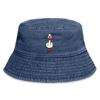 Gans Mittelfinger Rebell Sarkastisch Beleidigung - Vintage Bucket Hat - Vintage Denim - Vorne