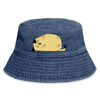 Hund schaut auf den Schwanz - Vintage Bucket Hat - Vintage Denim - Vorne