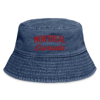 Montreal Canada Vintage Script - Vintage Bucket Hat - Vintage Denim - Vorne
