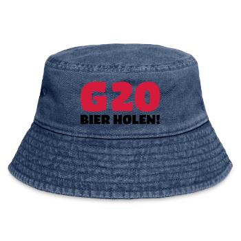 Bier holen Humor - Vintage Bucket Hat - Vintage Denim - Vorne
