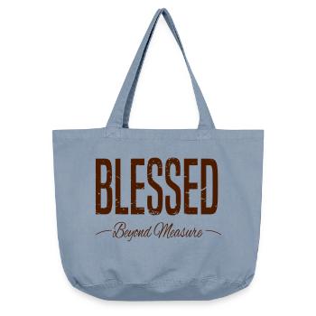 BLESSED Beyond Measure grunge - Vintage-washed Shopper - vintage light blue - Front