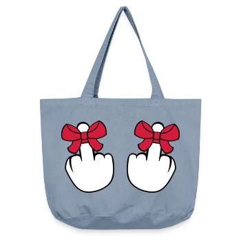 2 haende wichser mittelfinger zeigen beleidigen fi - Vintage-Washed Shopper - vintage light blue - Vorne