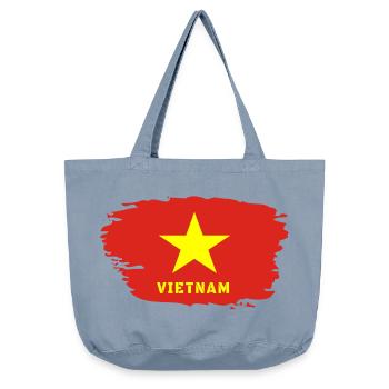 Vietnam drapeau / Cadeau Hanoi Asie Asie du Sud-Est - Sac cabas vintage délavé - vintage light blue - Devant