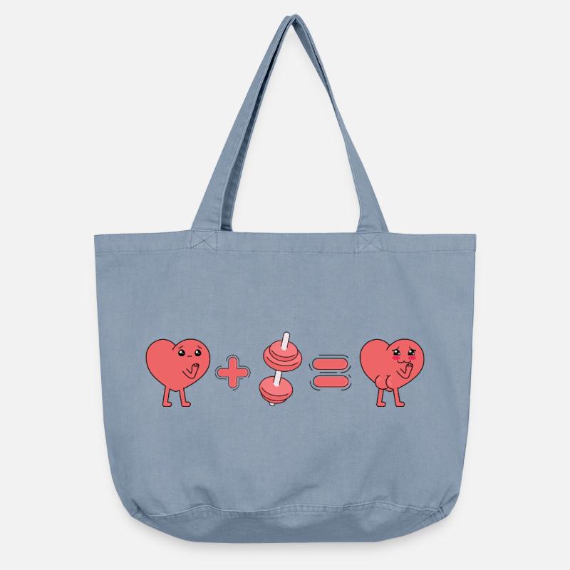Saftiges Herz - Vintage-Washed Shopper - vintage light blue