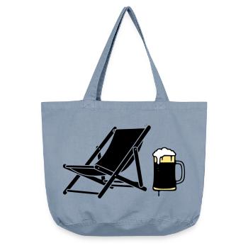 Liegestuhl Bierkrug Silhouette - Vintage-Washed Shopper - vintage light blue - Vorne