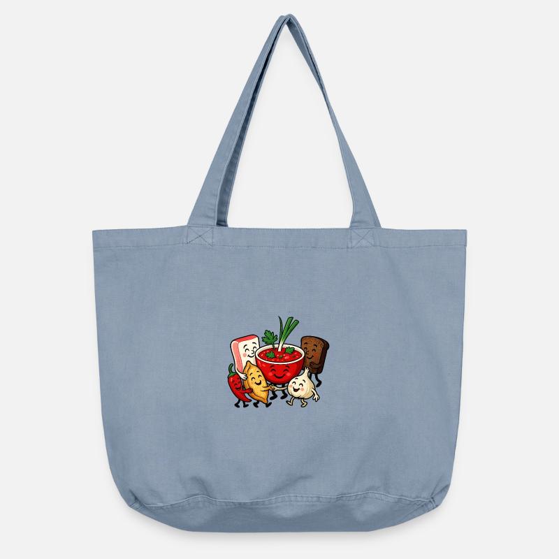 Amitié Bortsch colorée - Sac cabas vintage délavé - vintage light blue