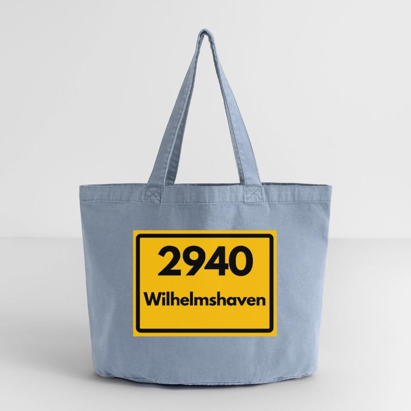 OLD POSTCODE POSTCODE RETRO 2940 WILHELMSHAVEN Vintage-washed Shopper