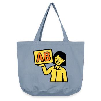 Teacher Elementary School ABC Vector - Vintage-washed Shopper - vintage light blue - Front