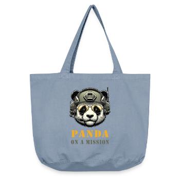 Panda in Mission / Military - Vintage-washed Shopper - vintage light blue - Front