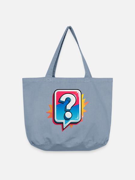 Fragezeichen - Vintage-Washed Shopper - vintage light blue