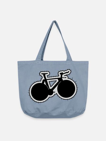 TRACK BIKE Patch - Vintage-Washed Shopper - vintage light blue