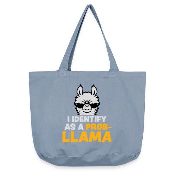 Je m’identifie comme un probllama Cool Lama Problem Spruch - Sac cabas vintage délavé - vintage light blue - Devant