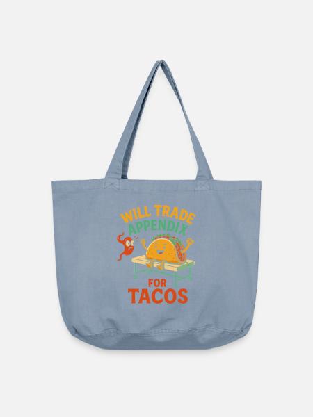 Tausche Anhang gegen Tacos - Vintage-Washed Shopper - vintage light blue