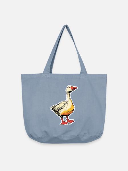 Comic Gans mit Schnabel - Vintage-Washed Shopper - vintage light blue